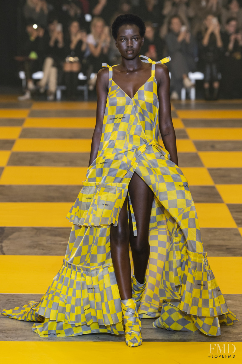 Adut Akech Bior featured in  the Off-White fashion show for Autumn/Winter 2019