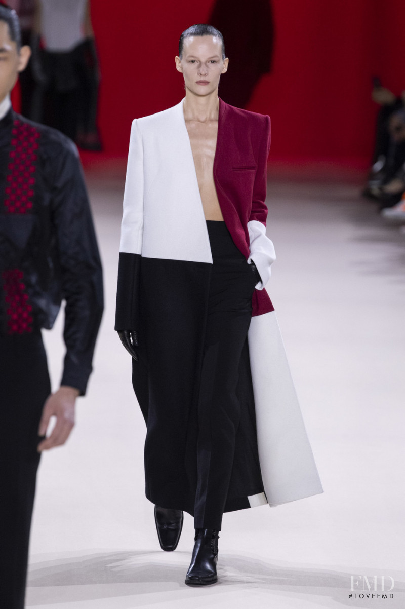 Sara Blomqvist featured in  the Haider Ackermann fashion show for Autumn/Winter 2019