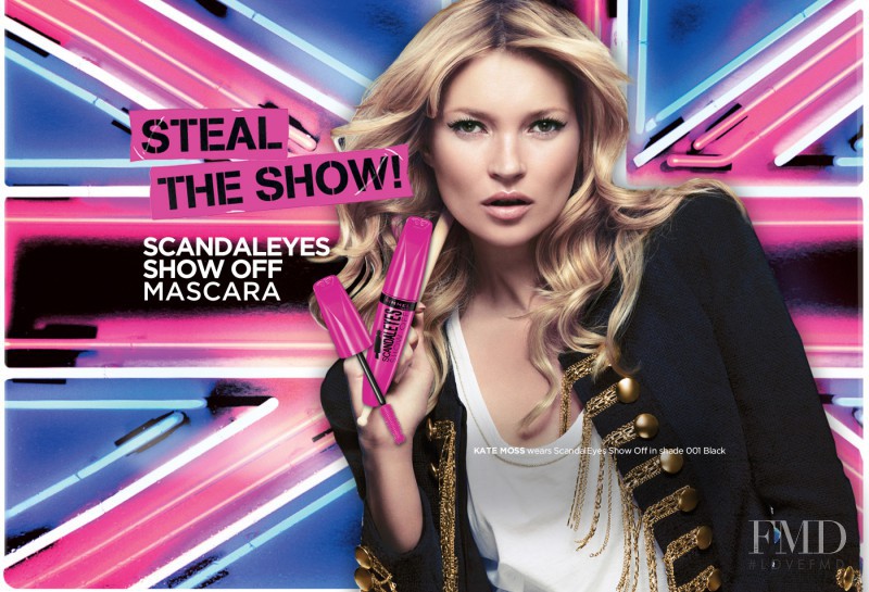 Kate Moss featured in  the Rimmel Scandaleyes Mascara advertisement for Spring/Summer 2013