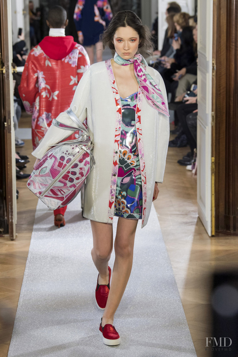 Vika Ihnatenko featured in  the Leonard fashion show for Autumn/Winter 2019