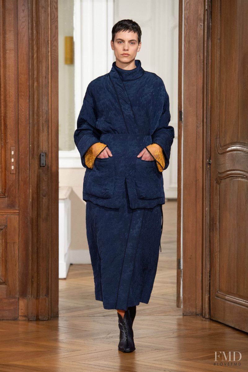 Corinna Ingenleuf featured in  the Mame Kurogouchi fashion show for Autumn/Winter 2019
