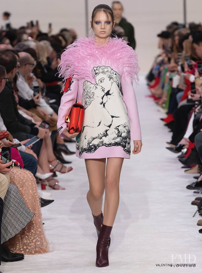 Giselle Norman featured in  the Valentino fashion show for Autumn/Winter 2019