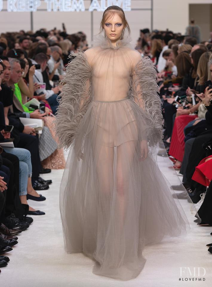 Fran Summers featured in  the Valentino fashion show for Autumn/Winter 2019