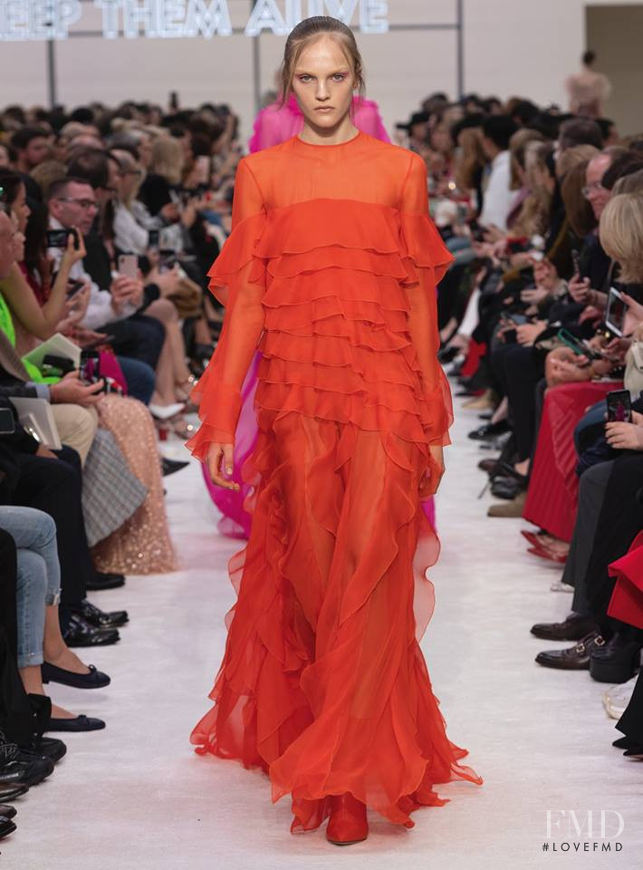 Josefine Lynderup featured in  the Valentino fashion show for Autumn/Winter 2019