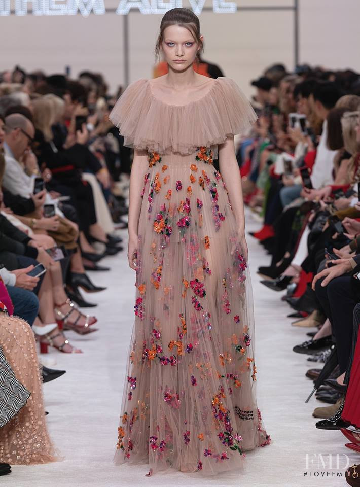 Louise Robert featured in  the Valentino fashion show for Autumn/Winter 2019