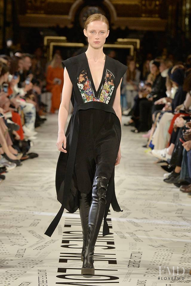 Rianne Van Rompaey featured in  the Stella McCartney fashion show for Autumn/Winter 2019