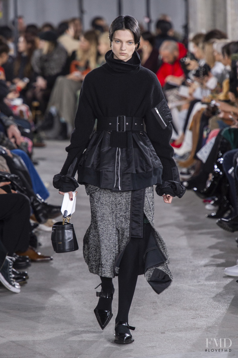 Tanya Churbanova featured in  the Sacai fashion show for Autumn/Winter 2019