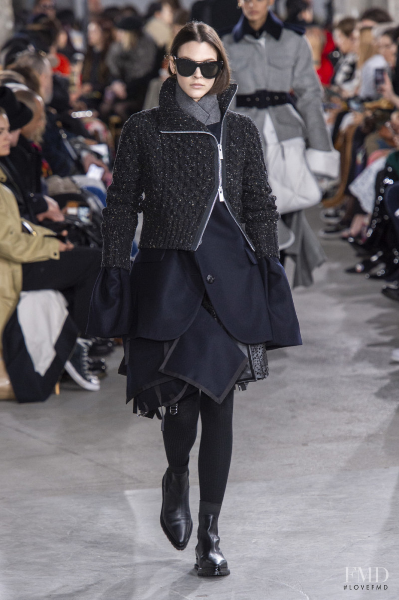 Vittoria Ceretti featured in  the Sacai fashion show for Autumn/Winter 2019