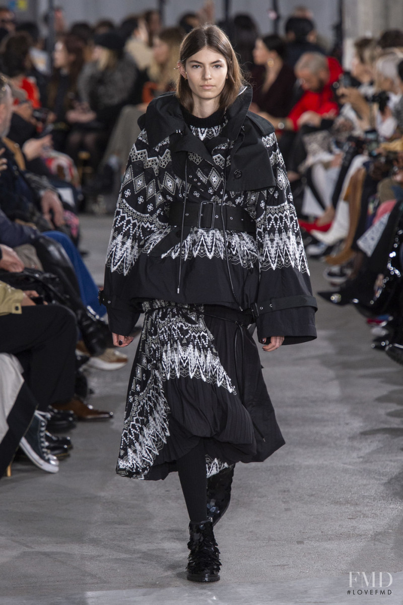 Alberte Mortensen featured in  the Sacai fashion show for Autumn/Winter 2019