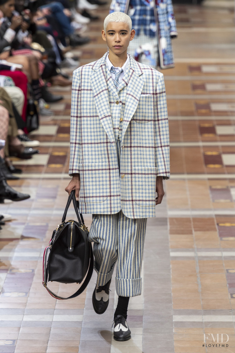 Janiece Dilone featured in  the Thom Browne fashion show for Autumn/Winter 2019