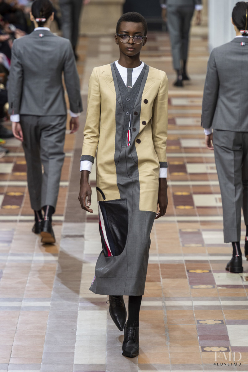 Grace Bol featured in  the Thom Browne fashion show for Autumn/Winter 2019