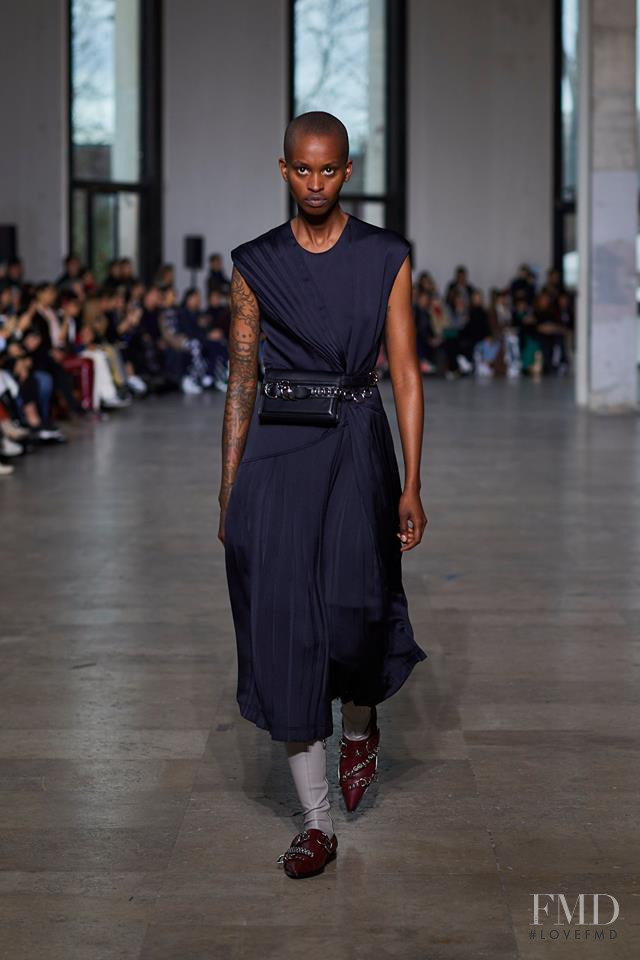 Nella Ngingo featured in  the Cedric Charlier fashion show for Autumn/Winter 2019