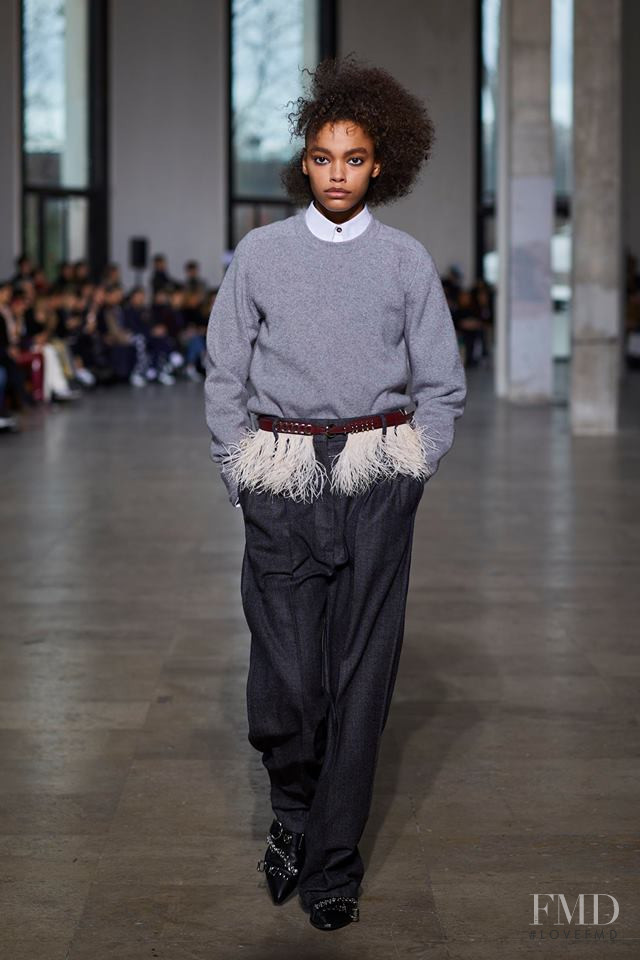 Alexis Sundman featured in  the Cedric Charlier fashion show for Autumn/Winter 2019