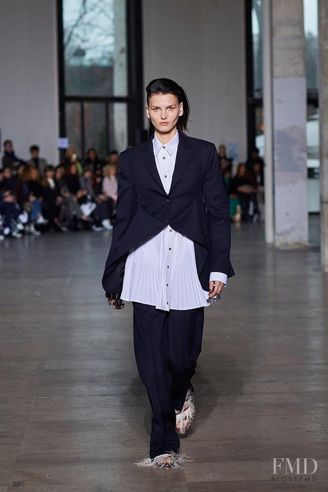 Katlin Aas featured in  the Cedric Charlier fashion show for Autumn/Winter 2019