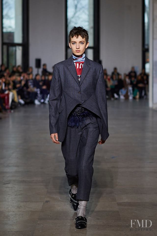 Maisie Dunlop featured in  the Cedric Charlier fashion show for Autumn/Winter 2019