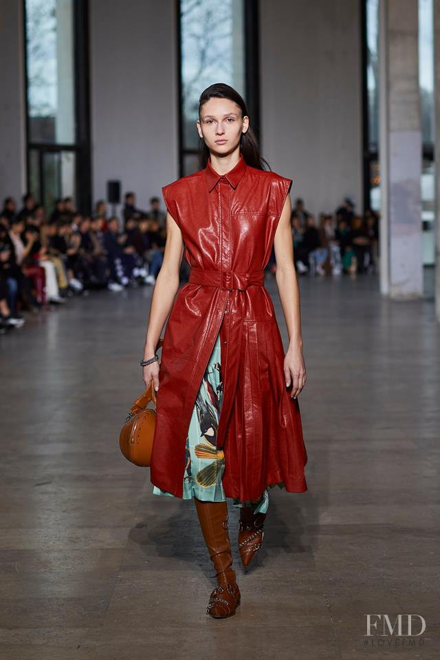 Justine Asset featured in  the Cedric Charlier fashion show for Autumn/Winter 2019