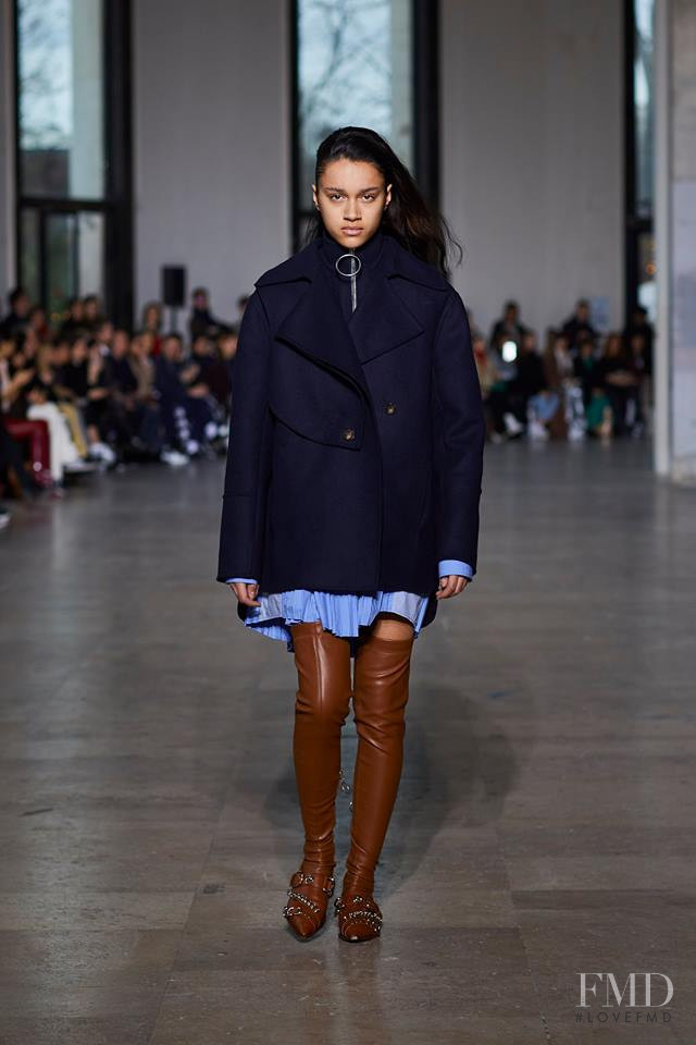 Mara Kasanpawiro featured in  the Cedric Charlier fashion show for Autumn/Winter 2019