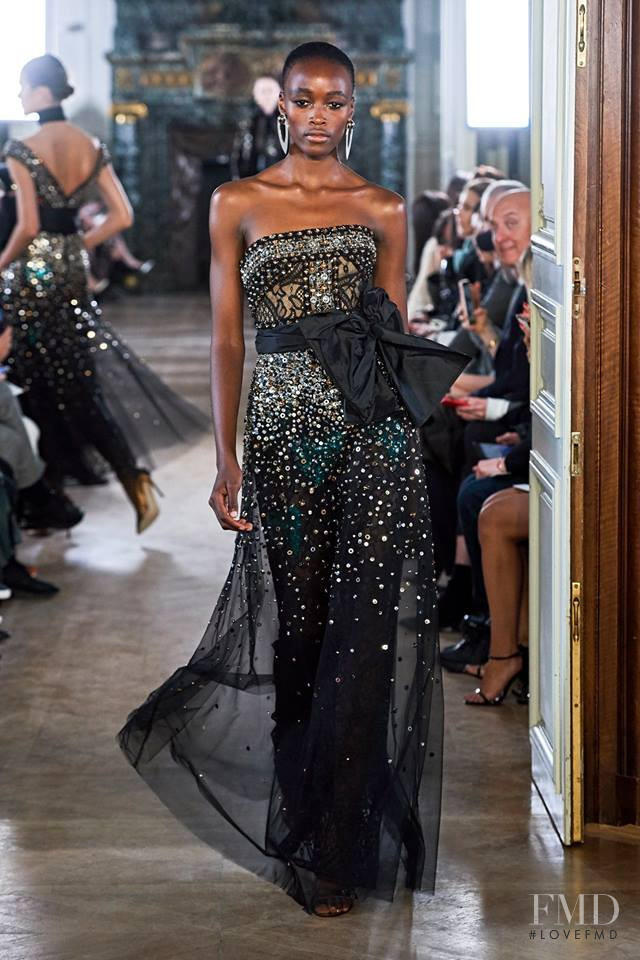 Michele Opiyo featured in  the Elie Saab fashion show for Autumn/Winter 2019