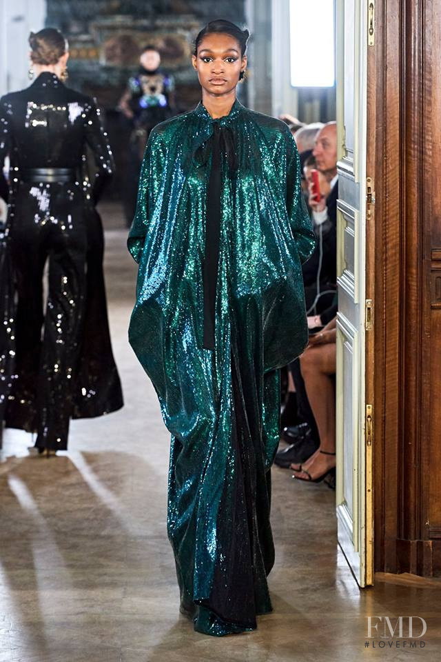 Noemie Semedo Borges featured in  the Elie Saab fashion show for Autumn/Winter 2019