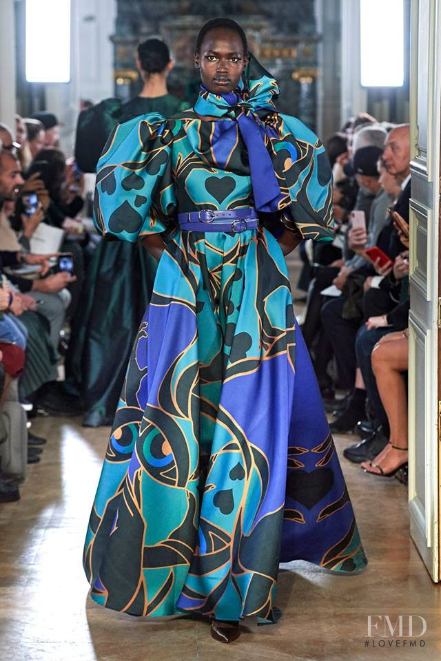 Nyarach Abouch Ayuel Aboja featured in  the Elie Saab fashion show for Autumn/Winter 2019