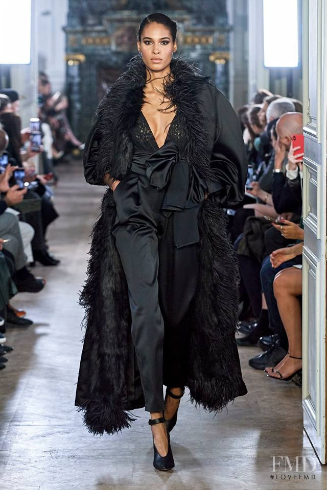 Cindy Bruna featured in  the Elie Saab fashion show for Autumn/Winter 2019