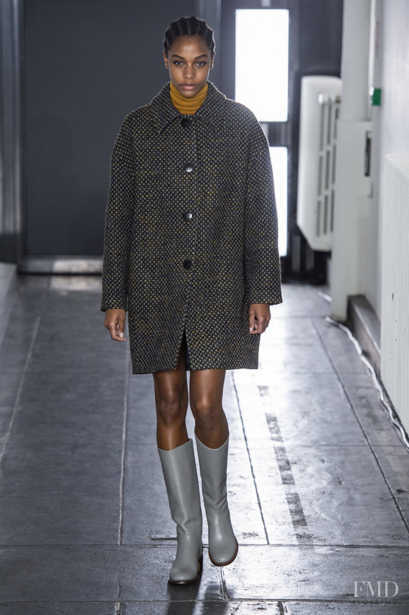 Karly Loyce featured in  the A.P.C. fashion show for Autumn/Winter 2019