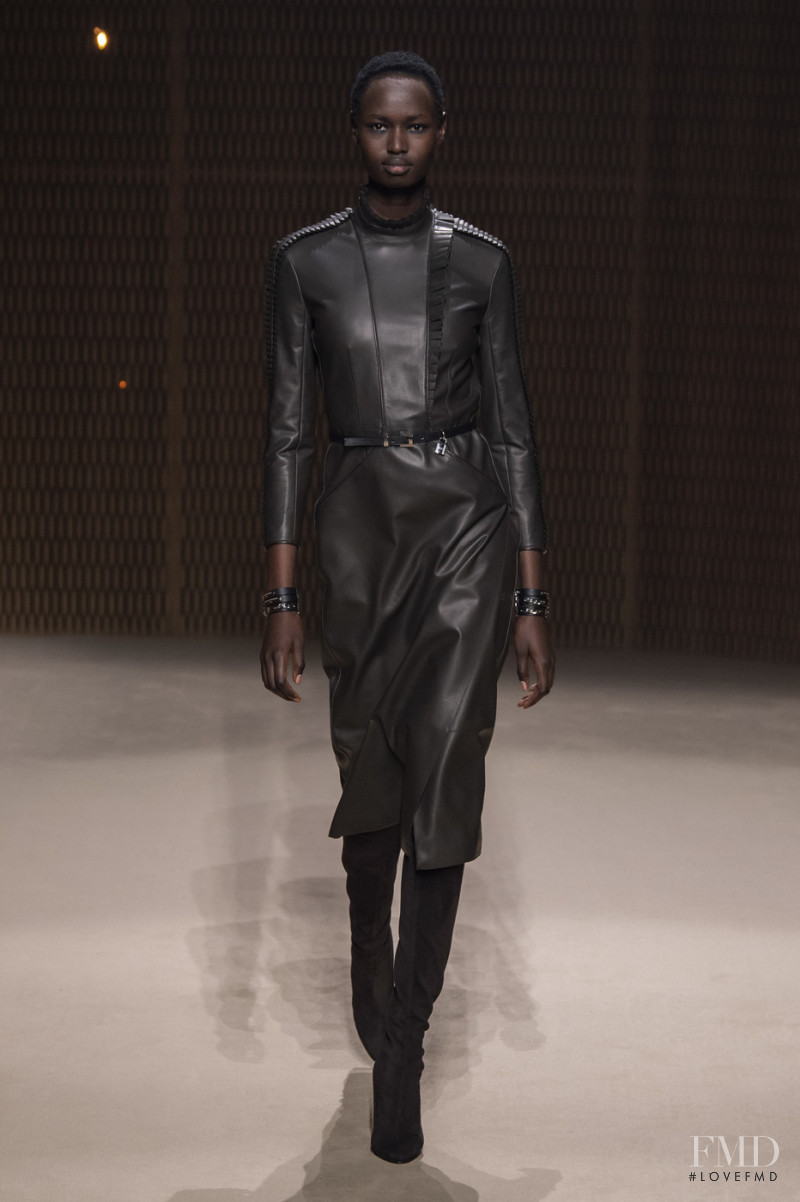 Nyarach Abouch Ayuel Aboja featured in  the Hermès fashion show for Autumn/Winter 2019