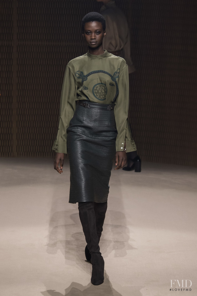 Fatou Jobe featured in  the Hermès fashion show for Autumn/Winter 2019