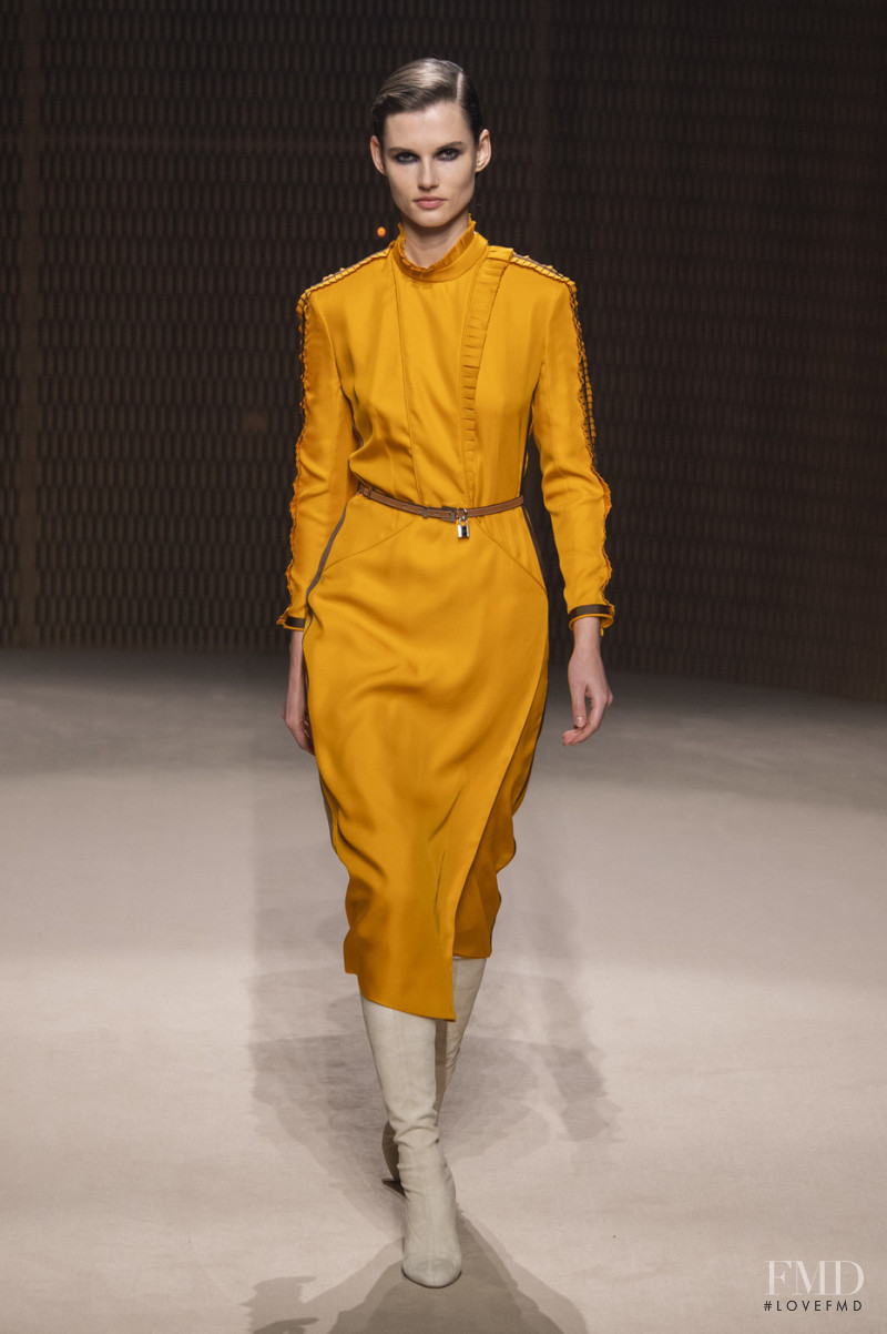Giedre Dukauskaite featured in  the Hermès fashion show for Autumn/Winter 2019
