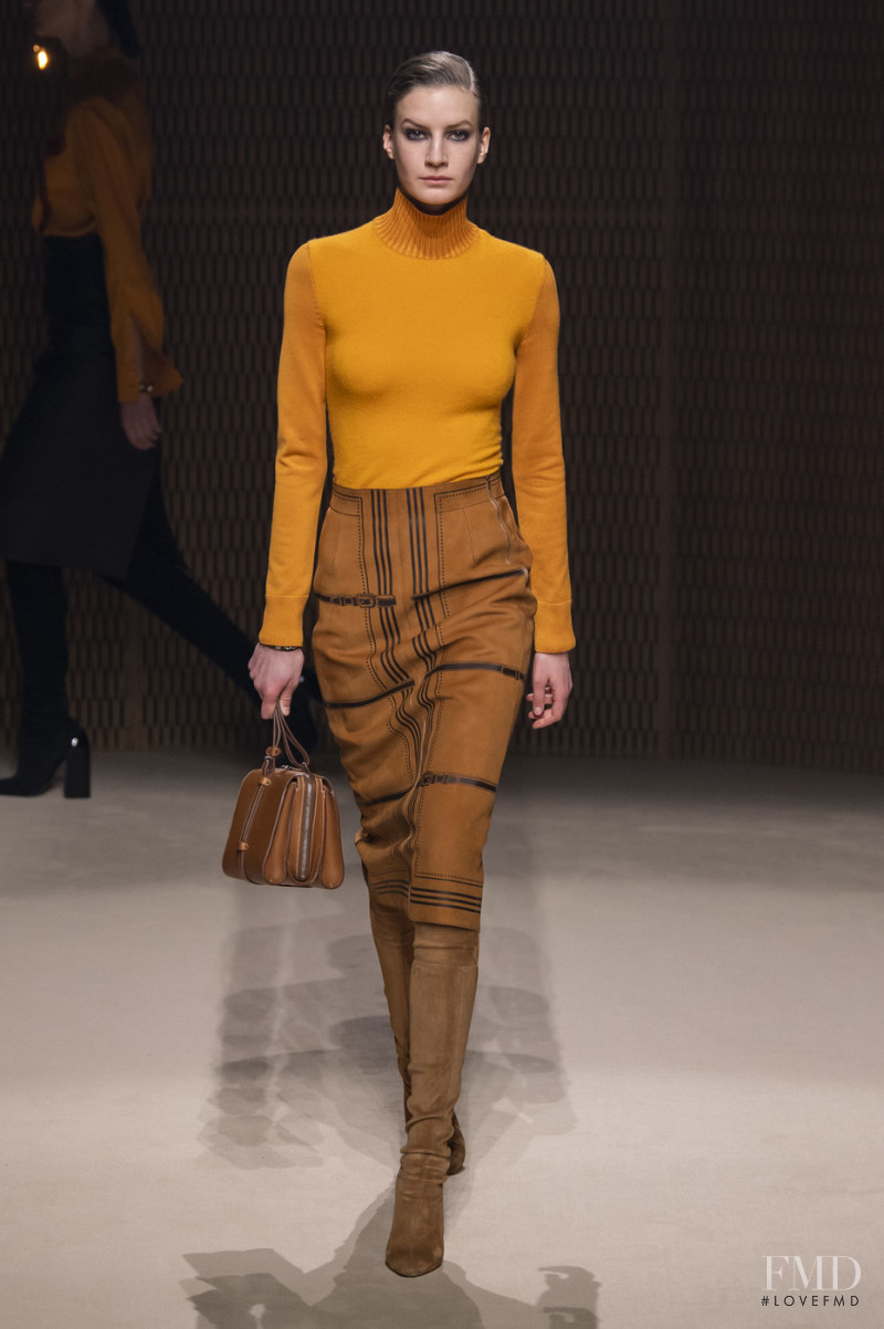 Alise Daugale featured in  the Hermès fashion show for Autumn/Winter 2019