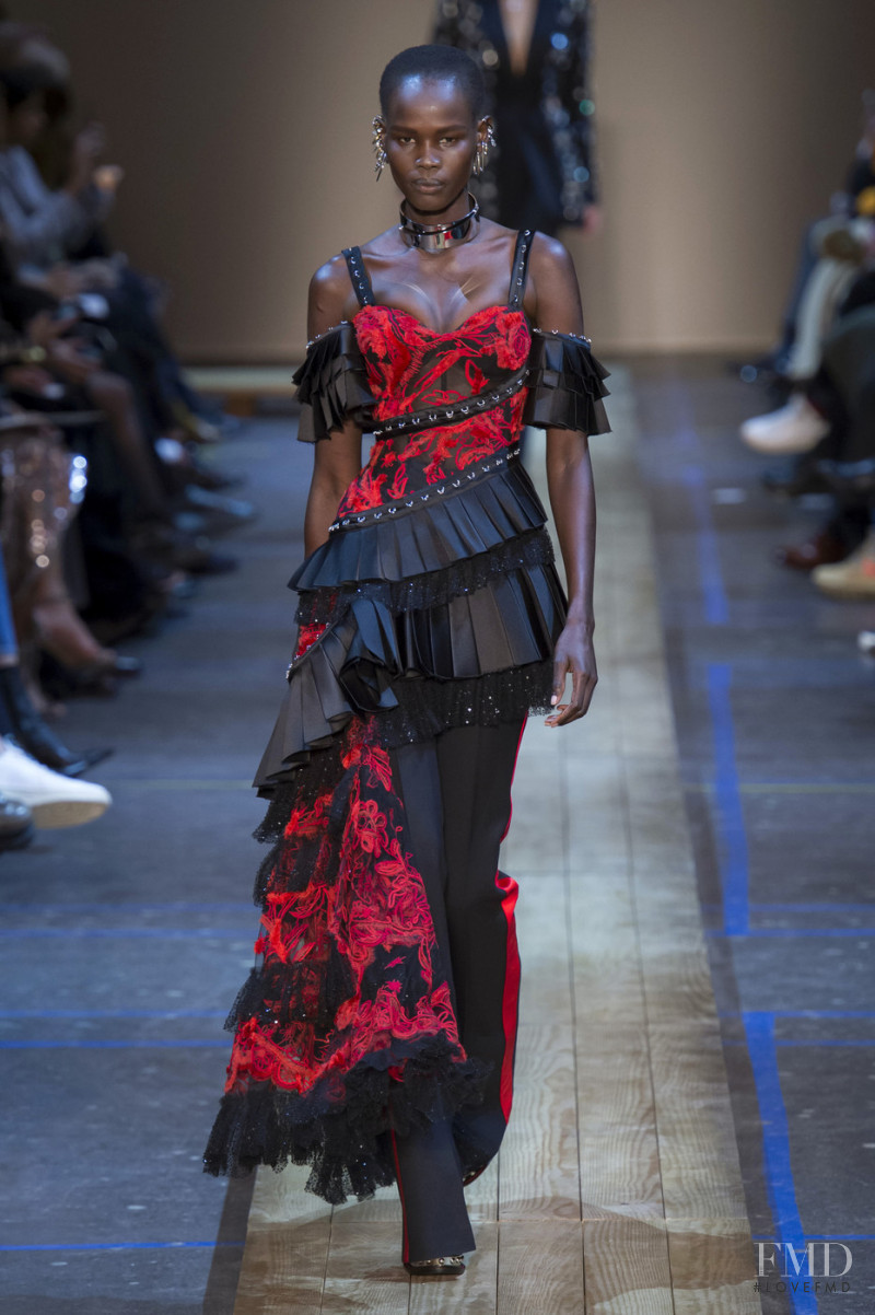 Shanelle Nyasiase featured in  the Alexander McQueen fashion show for Autumn/Winter 2019