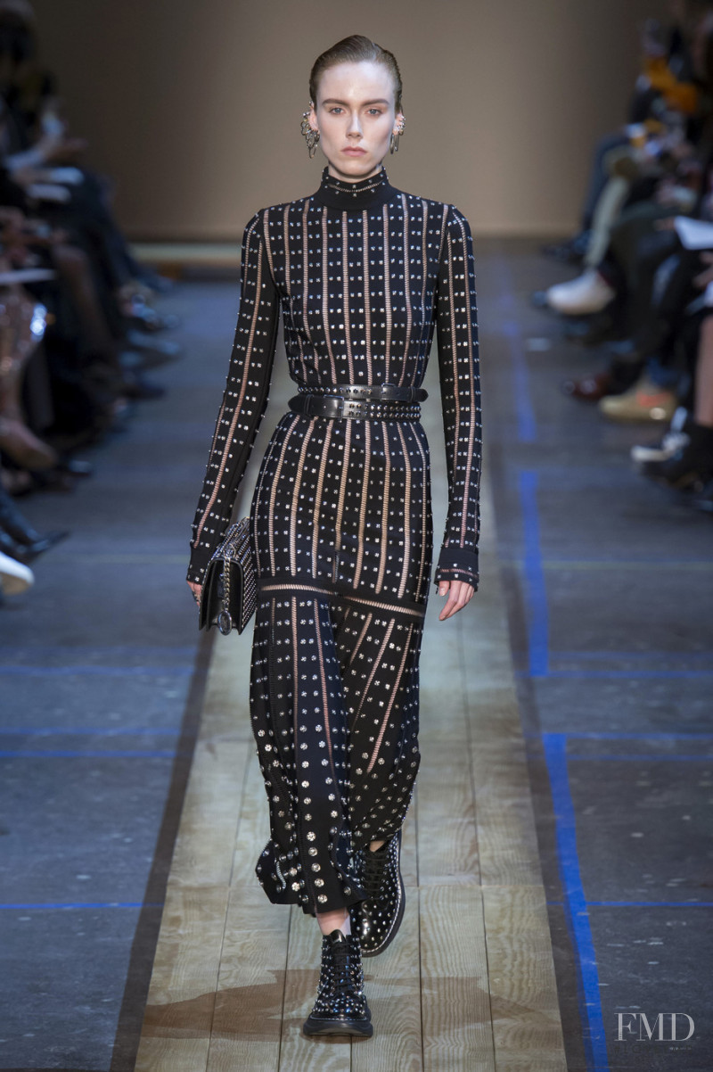 Kiki Willems featured in  the Alexander McQueen fashion show for Autumn/Winter 2019