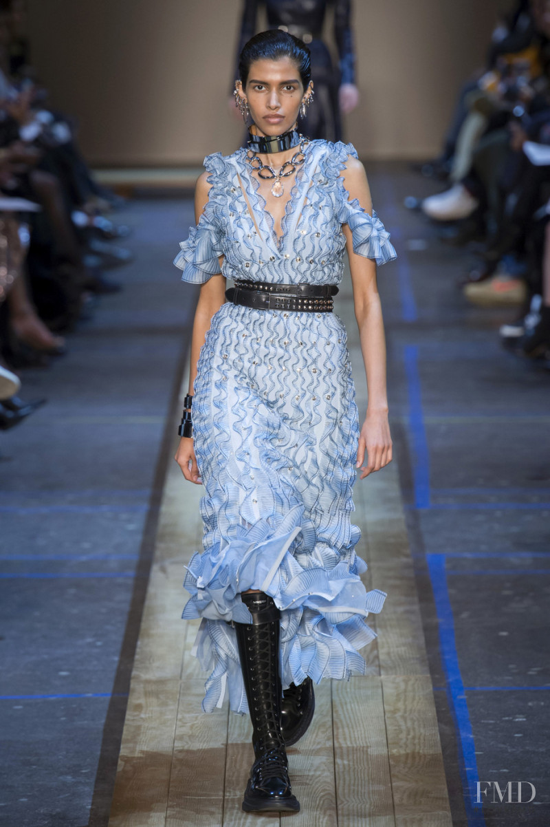 Pooja Mor featured in  the Alexander McQueen fashion show for Autumn/Winter 2019