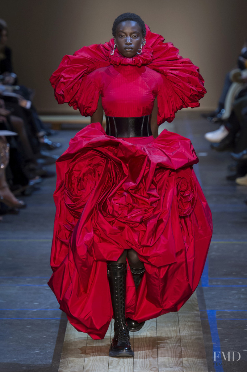 Anok Yai featured in  the Alexander McQueen fashion show for Autumn/Winter 2019