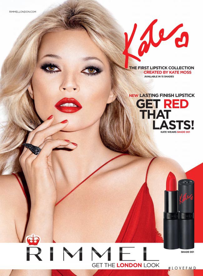 Kate Moss featured in  the Rimmel Lasting Finish Lipstick By Kate Moss advertisement for Autumn/Winter 2011