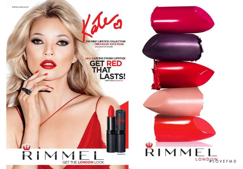 Kate Moss featured in  the Rimmel Lasting Finish Lipstick By Kate Moss advertisement for Autumn/Winter 2011