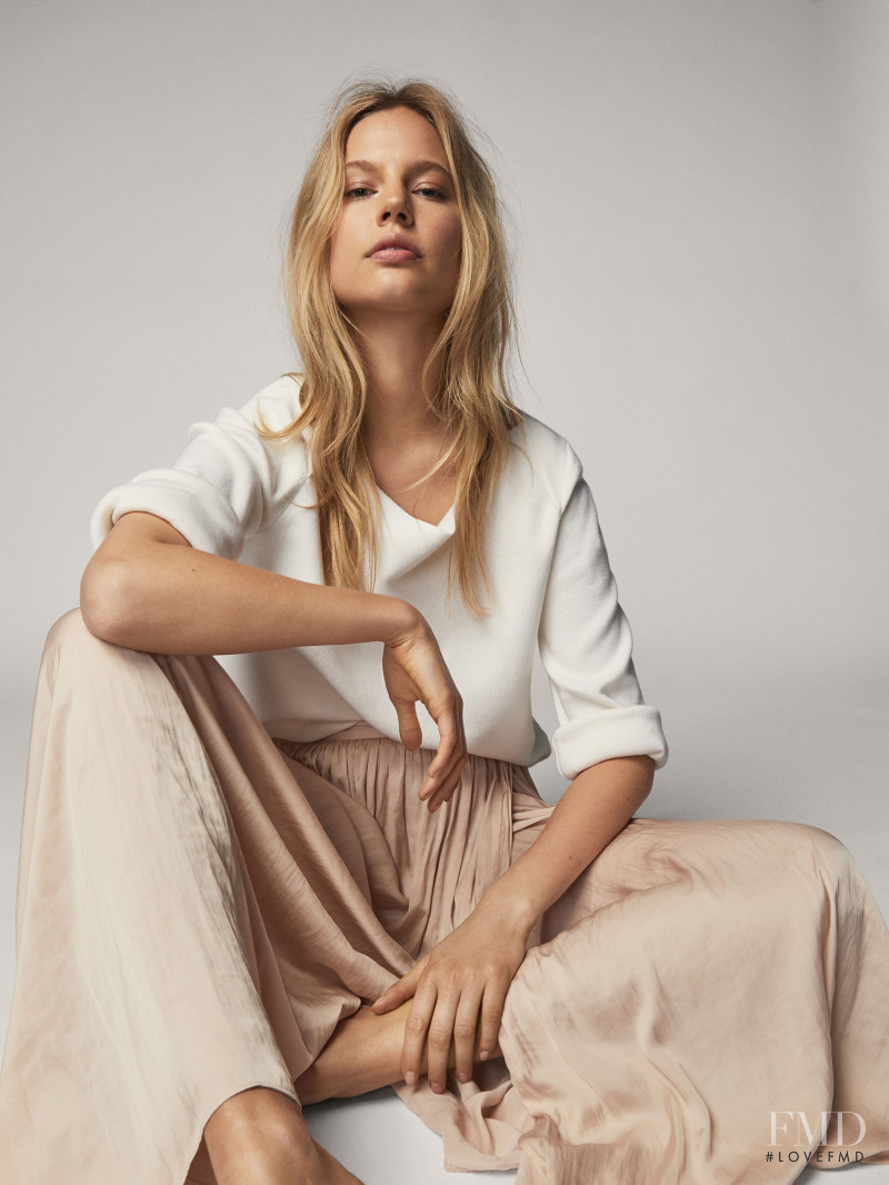 Elisabeth Erm featured in  the Massimo Dutti lookbook for Pre-Fall 2017