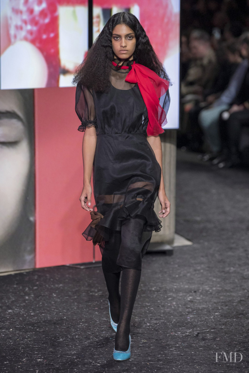 Mariana Barcelos featured in  the Miu Miu fashion show for Autumn/Winter 2019