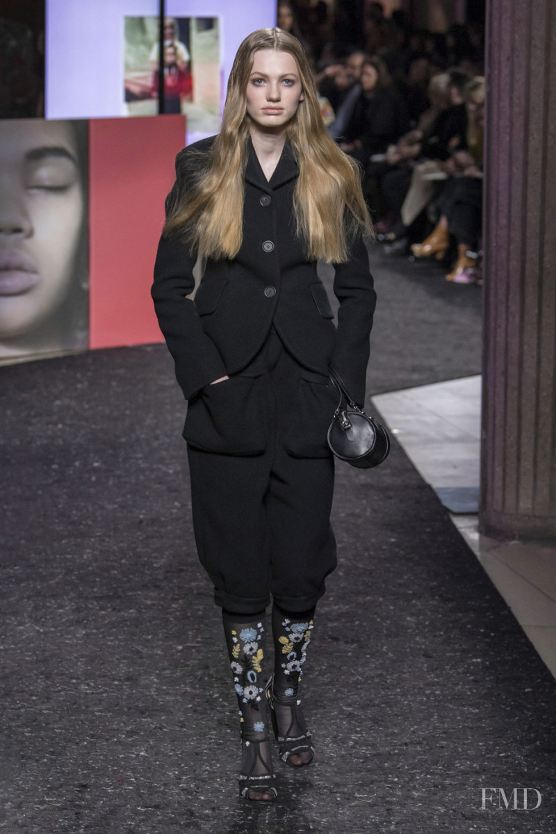 Margot Howell featured in  the Miu Miu fashion show for Autumn/Winter 2019