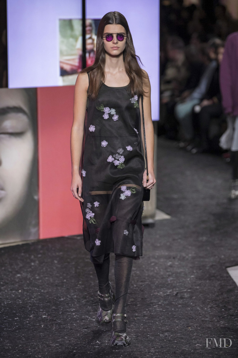 Maya Gunn featured in  the Miu Miu fashion show for Autumn/Winter 2019
