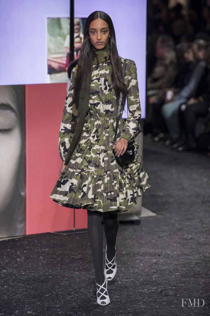 Mona Tougaard featured in  the Miu Miu fashion show for Autumn/Winter 2019
