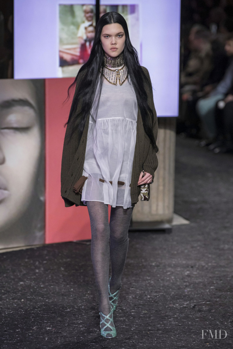 Aleksandra Sasha Krivosheya featured in  the Miu Miu fashion show for Autumn/Winter 2019