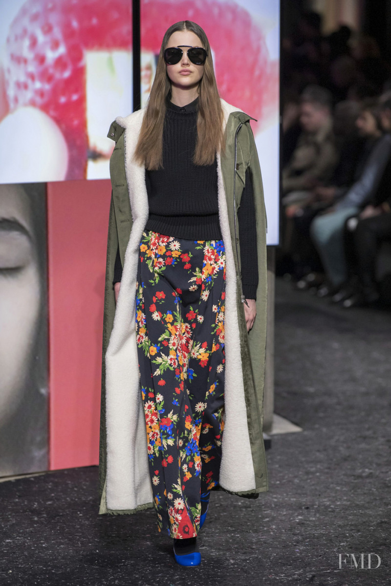 Noor Chaltin featured in  the Miu Miu fashion show for Autumn/Winter 2019