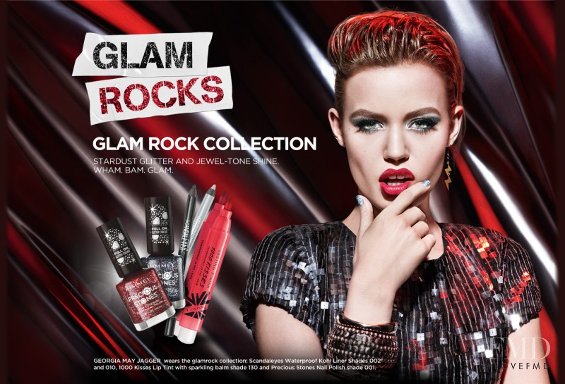 Georgia May Jagger featured in  the Rimmel Glam Rock Collection advertisement for Autumn/Winter 2013