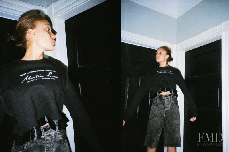 Adwoa Aboah featured in  the Martine Rose lookbook for Spring/Summer 2014