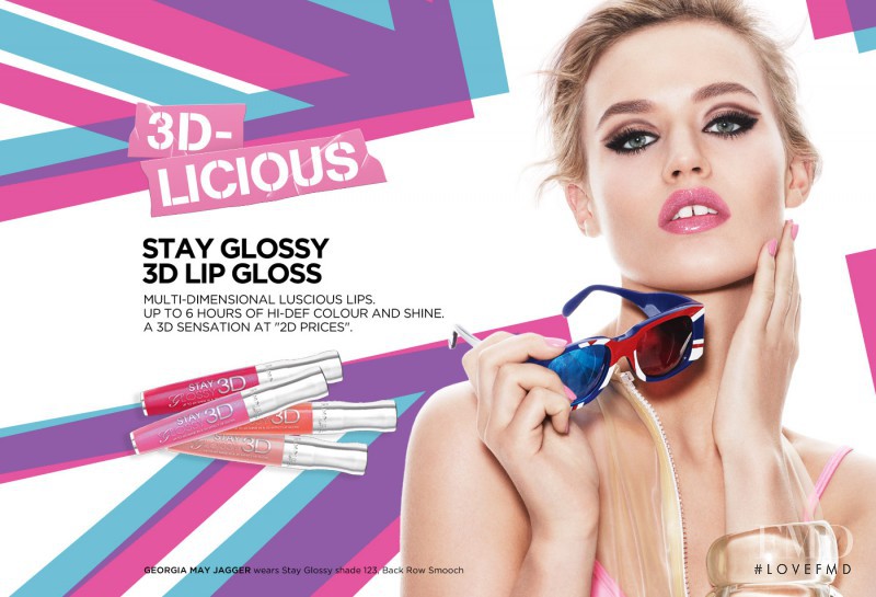 Georgia May Jagger featured in  the Rimmel 3D Lip Gloss advertisement for Autumn/Winter 2013