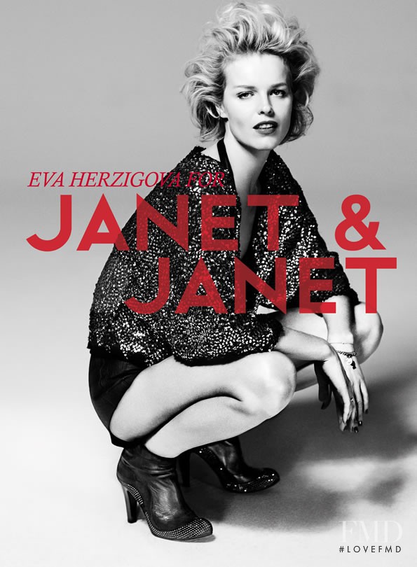 Eva Herzigova featured in  the Janet & Janet advertisement for Autumn/Winter 2010