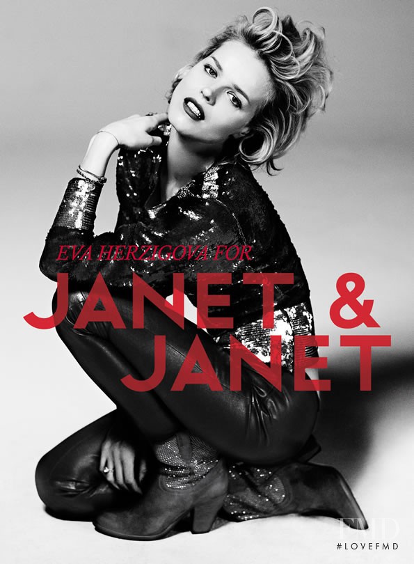 Eva Herzigova featured in  the Janet & Janet advertisement for Autumn/Winter 2010