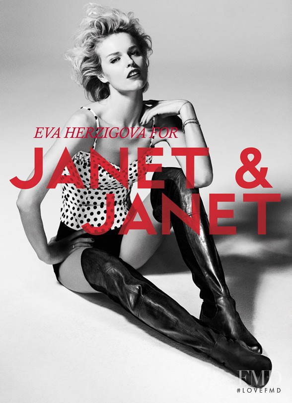 Eva Herzigova featured in  the Janet & Janet advertisement for Autumn/Winter 2010