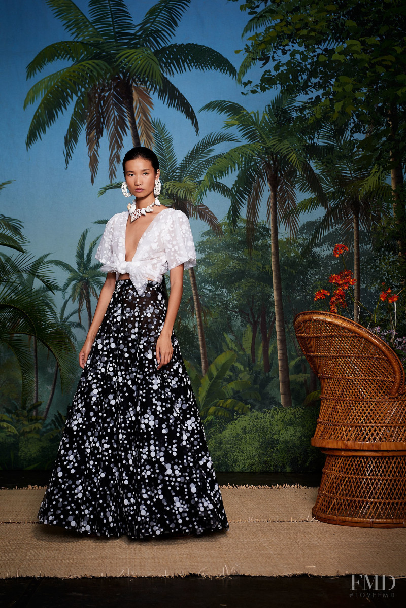 Leaf Zhang featured in  the Rebecca De Ravenel lookbook for Spring/Summer 2018